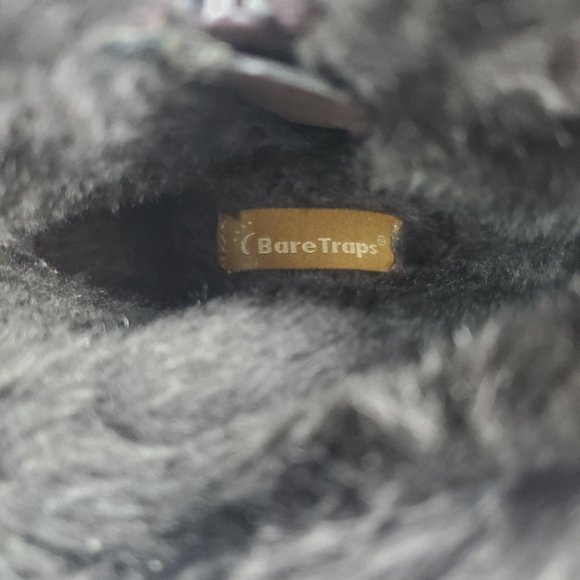 Baretraps Boots Womens 8.5 M Brown Suede Leather Faux Fur Lined Zip Winter Ankle - Picture 7 of 9